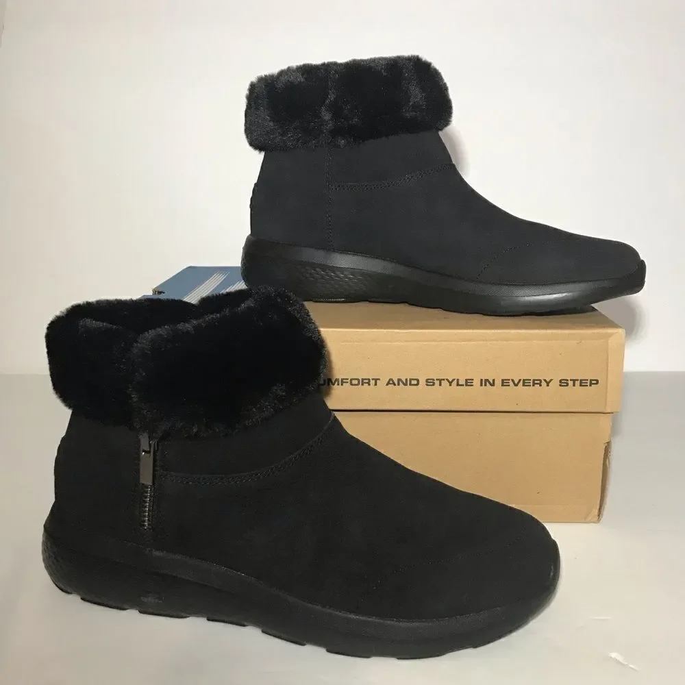 Skechers On-The-Go Enchanted Faux Fur Ankle Boots